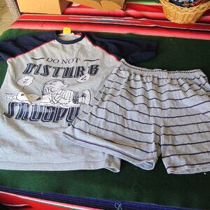 Snoopy Pajama Short set  Tshirt and shorts Size Small